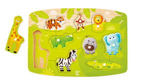 Toys: Hape Peg Board Puzzles - Jungle Animals