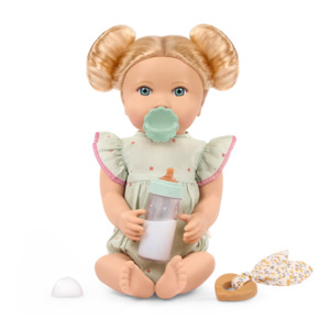 Toys: LullaBaby 14" Doll - Blonde Hair with Bottle & Teether Set