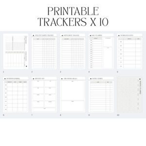 Printable Trackers Pack - Nourisher