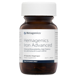 Immune Health Practitioner Exclusive: Metagenics Hemagenics Iron Advanced 30 Capsules