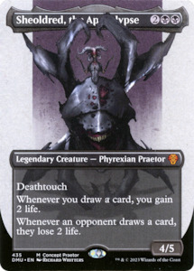 Sheoldred, the Apocalypse (Borderless Concept Praetors) [Phyrexia: All Will Be One]