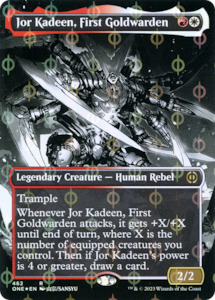 Phyrexia All Will Be One: Jor Kadeen, First Goldwarden (Borderless Manga Step-and-Compleat Foil) [Phyrexia: All Will Be One]