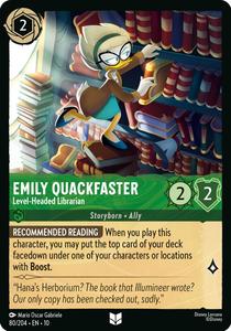Disney Lorcana Tcg Singles: Emily Quackfaster - Level-Headed Librarian (80/204) [Whispers in the Well]