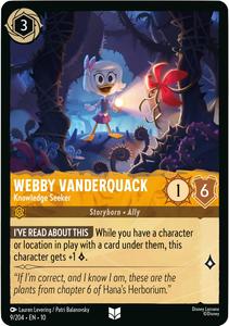 Disney Lorcana Tcg Singles: Webby Vanderquack - Knowledge Seeker (9/204) [Whispers in the Well]
