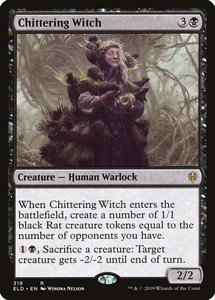 Mtg Singles Instock: Chittering Witch [Throne of Eldraine]