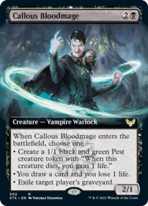 Mtg Singles Instock: Callous Bloodmage (Extended Art) [Strixhaven: School of Mages]