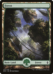 Mtg Singles Instock: Forest (271) (Full Art) [Battle for Zendikar]
