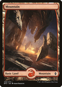 Mtg Singles Instock: Mountain (268) (Full Art) [Battle for Zendikar]