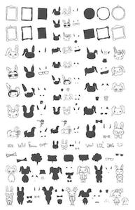 Large Stamping Plates: Hipster Bunnies CjSH65 *CLEARANCE*