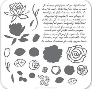 Small Stamping Plates: Rose and Script CjS02