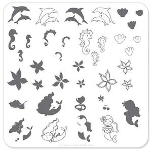 Small Stamping Plates: Mermaid Doodle 2 CjS25