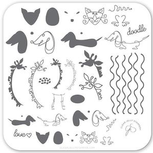 Small Stamping Plates: Doodle Love CjS127