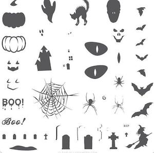 Small Stamping Plates: Halloween Boo CJSH06