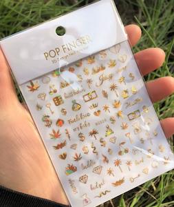 Nail Stickers: Gold Holo Nail Stickers WG526 | TCG Nail Art Stickers NZ