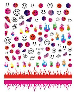 WG772 Flame Nail Stickers