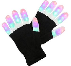 Party Accessories: Full Finger LED Rave Gloves - Two Pack Discount