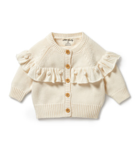 SALE : Kids Clothin: Wilson & Frenchy Ecru Knitted Ruffle Cardigan - SALE-Baby Sale : Kids Clothing NZ : : Kid Republic - W24 Wilson & Frenchy