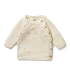 SALE : Kids Clothin: Wilson & Frenchy Ecru Knitted Pointelle Kimono Cardigan - SALE-Baby Sale : Kids Clothing NZ : : Kid Republic - W24 Wilson & Frenchy