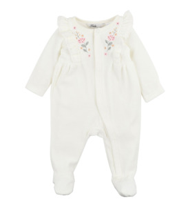 SALE : Kids Clothin: Bebe Esme Velour Onesie - Cream - SALE-Baby Sale : Kids Clothing NZ : : Kid Republic - W23 Bebe