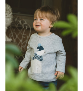 SALE : Kids Clothin: Bebe Blair Polar Bear Baby Tee - Grey Marle - SALE-Baby Sale : Kids Clothing NZ : : Kid Republic - W23 Bebe
