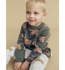 SALE : Kids Clothin: Huxbaby Dog Knit Jumper - SALE-Baby Sale : Kids Clothing NZ : : Kid Republic - W24 Huxbaby D2