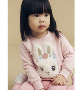 SALE : Kids Clothin: Huxbaby Blossom Fur Bunny Sweatshirt - SALE-Baby Sale : Kids Clothing NZ : : Kid Republic - W24 Huxbaby D1