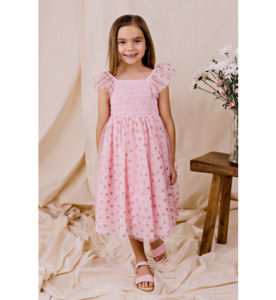 SALE : Kids Clothin: Designer Kidz From the Heart Tulle Dress - Pink - SALE-Girls Sale : Kids Clothing NZ : : Kid Republic - S23/24 Designer Kidz S23sale