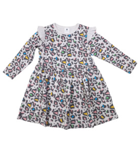 SALE : Kids Clothin: Korango Leopard Print L/S Dress - Grey - SALE-Girls Sale : Kids Clothing NZ : : Kid Republic - W24 Korango W25SALE