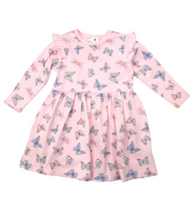 SALE : Kids Clothin: Korango Butterfly Print L/S Dress - Fairytale Pink - SALE-Girls Sale : Kids Clothing NZ : : Kid Republic - W24 Korango W25SALE