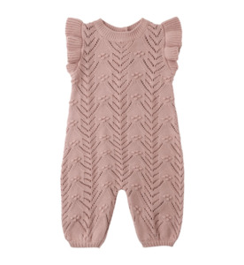 Products: Quincy Mae Mira Knit Romper - Mauve - BY BRAND-Quincy Mae : Kids Clothing NZ : : Kid Republic - W26 Quincy Mae D1