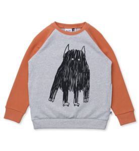 Minti Roller Monster Furry Crew - Grey Marle/Orange - SALE-Boys Sale : Kids Clot&hellip;