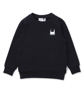 SALE : Kids Clothin: Minti Mask Badge Crew - Black - SALE-Boys Sale : Kids Clothing NZ : : Kid Republic - W24 MINTI D1