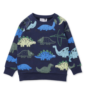 SALE : Kids Clothin: Minti Dino Rollers Furry Crew - Dark Blue - SALE-Boys Sale : Kids Clothing NZ : : Kid Republic - W24 MINTI D1