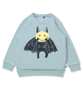 SALE : Kids Clothin: Minti Bat Face Crew - Mint - SALE-Boys Sale : Kids Clothing NZ : : Kid Republic - W24 MINTI D1