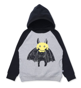 Minti Bat Face Furry Hood - Grey Marle/Black - SALE-Boys Sale : Kids Clothing NZ&hellip;