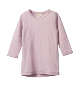 Products: Nature Baby Merino Wool L/S Cloud Tee Pointelle - Lilac - BY BRAND-Nature Baby : Kids Clothing NZ : : Kid Republic - W26 Nature Baby D3