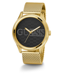 Guess Reputation gold n black dial gold mesh