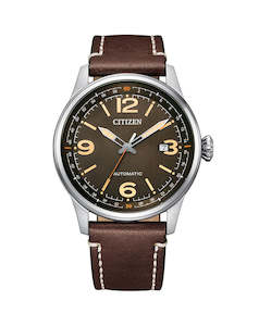 Citizen: Citizen Automatic Brown leather strap and Brown dial NJ0160-10Z