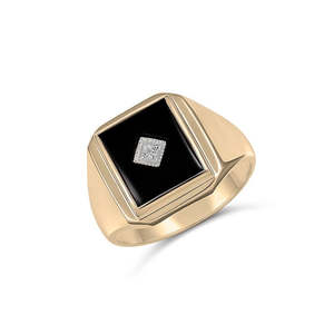 Everything You Might Like These: Rectangle Black Onyx Diamond Ring