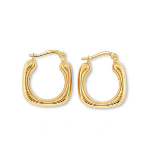 9ct Sterling silver Bonded gold comfort curve earrings