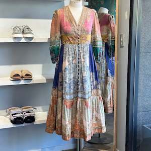 Summer Dress: Zimmermann Linen Anneke Lantern Midi Dress - SIZE M