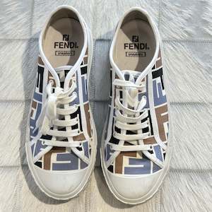 Fendi Domino Low Top FF Monogram Canvas Sneakers - SIZE 40