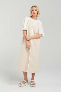 LORETTA DRESS  | STONE STRIPE