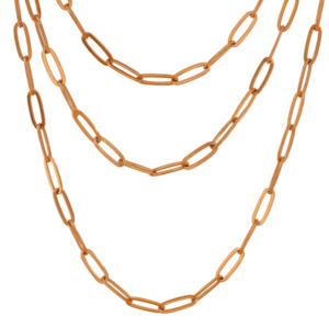 Sunnies: 18K Gold Plated Paperclip Chain Necklace – Waterproof Layered Link Chain