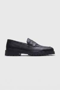 Shoes: Men's Loafers | Black Penny Loafers with Chunky Sole for All-Day Comfort
