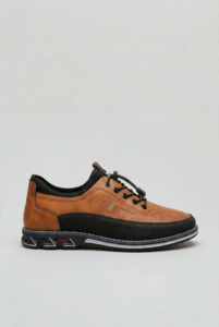 Shoes: Men's Trainers | Leather-Look Sneakers with Cushioned Insole | Supportive Sole for All-Day Comfort