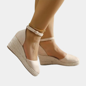 Womens Shoes: Alina Comfortable women's wedges with adjustable strap & wedge heel