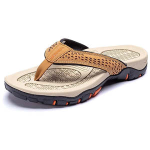 Men's Nubuck Flip Flops | Comfortable Arch Support Sandals | Water-Resistant | Non-Slip