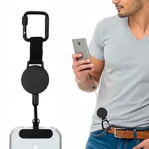 Anti-Theft Retractable Phone Holder With Carabiner Lanyard