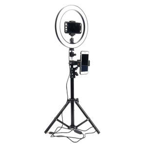 Phone Flashes Selfie Lights: 10"/2.1m Dimmable LED Selfie Ring Light Tripod With Phone Clip